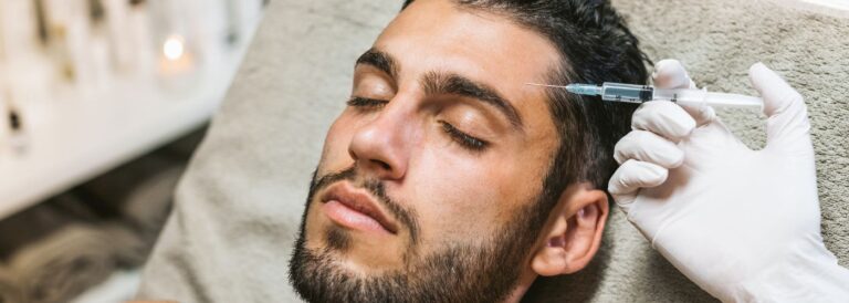 male getting botox treatment