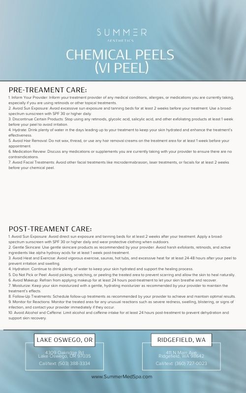 pre and post care Chemical Peels (VI Peel)