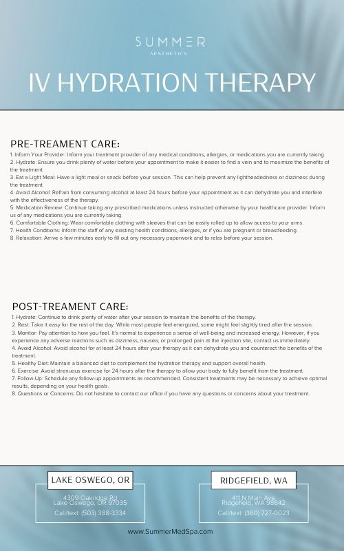 pre and post care iv hydration therapy