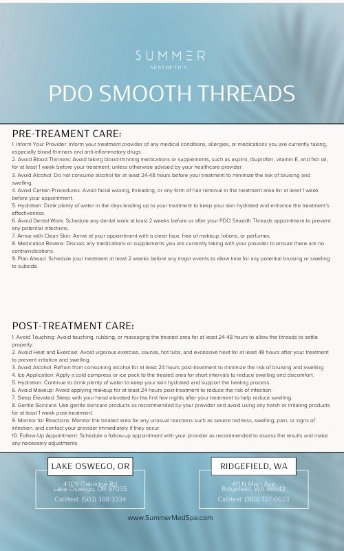 pre and post care PDO Smooth Threads