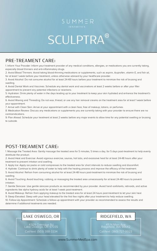 pre and post care Sculptra