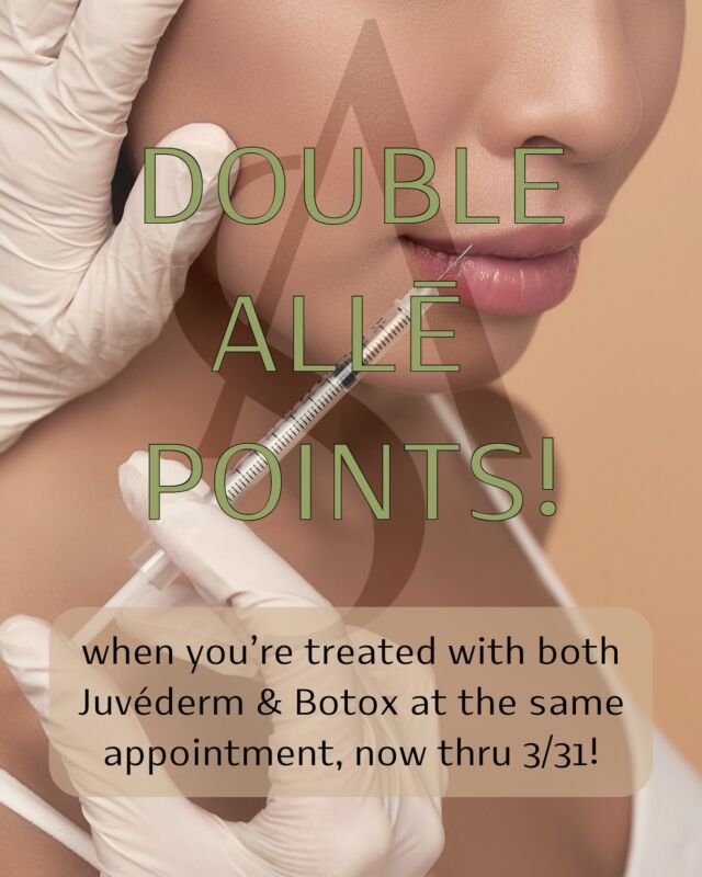 Want DOUBLE points in Allē?! We love our combo treatments and we love saving you money 🤑 When you’re treated with Botox and Juvéderm during the same appointment now until March 31st, you’ll earn double Allē points!! 🙌 Book your injectable appointment today at either of our premiere locations 🤩💉   📞503-388-3334 / 360-727-0023  Questions, private training, bookings, anything you need! 🥳 hello@summermedspa.com - BOOK WITH US: 👇🏻👇🏻 📍Lake Oswego, OR 📍Ridgefield, WA 📧 hello@summermedspa.com 💻 summermedspa.com 👩🏼‍⚕️Nikki Hassell PA-C (@injectormissnik) 👩🏼‍⚕️Maddy Hough RN BSN (@injector.maddy) 👩🏻‍⚕️Emily Fogg CAE (@sweetlikehoneyskin) 👩🏼‍⚕️Taryn Letzring CAE (@skinby.taryn) 👩🏼‍⚕️ Summer Harness FNP-BC CANS (@summerchantal)   #alle #allergan #botox #juvederm #medspa #medicalspa #nurseinjector #aestheticinjector #injectables #fillers #dermalfiller #lipfiller #combotreatments #aestheticinjections #pdx #portlandinjector #pdxinjector #portlandmedspa #ridgefield #oregon #washington