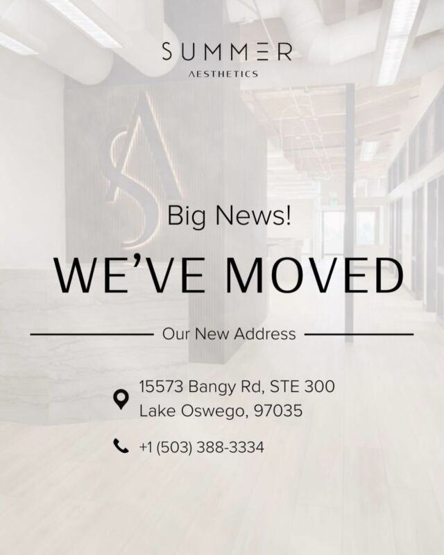 🚨 WE’VE MOVED! Join us in our new #LakeOswego Location starting today!!! We can’t wait to see you all!   -SA Team xx   Questions, private training, bookings, anything you need! 🥳  Call/Text 503.388.3334 !  hello@summermedspa.com - BOOK WITH US: 👇🏻👇🏻 📍Lake Oswego, OR 📍Ridgefield, WA 📧 hello@summermedspa.com 💻 summermedspa.com 👩🏼‍⚕️Nikki Hassell PA-C (@injectormissnik) 👩🏼‍⚕️Maddy Hough RN BSN (@injector.maddy) 👩🏻‍⚕️Emily Fogg CAE (@sweetlikehoneyskin) 👩🏼‍⚕️Taryn Letzring CAE (@skinby.taryn) 👩🏼‍⚕️ Summer Harness FNP-BC CANS (@summerchantal)  #injectables #medspa #botox #dysport #aesthetictreatments #nurseinjector #aestheticinjector #facialtreatment #lasertreatment #medicalaesthetics #lakeoswegomedspa #summermedspa
